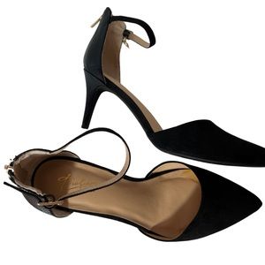 Thalia Sodi Zipper Back Ankle Strap Stilettos